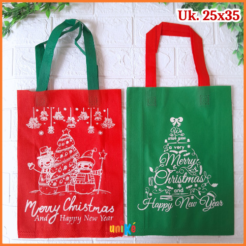 

HLS 25x35x8 Tas Goodie Bag Natal / Christmas Bag Spunbond Bingkisan Hampers Souvenir Parcel 25x35