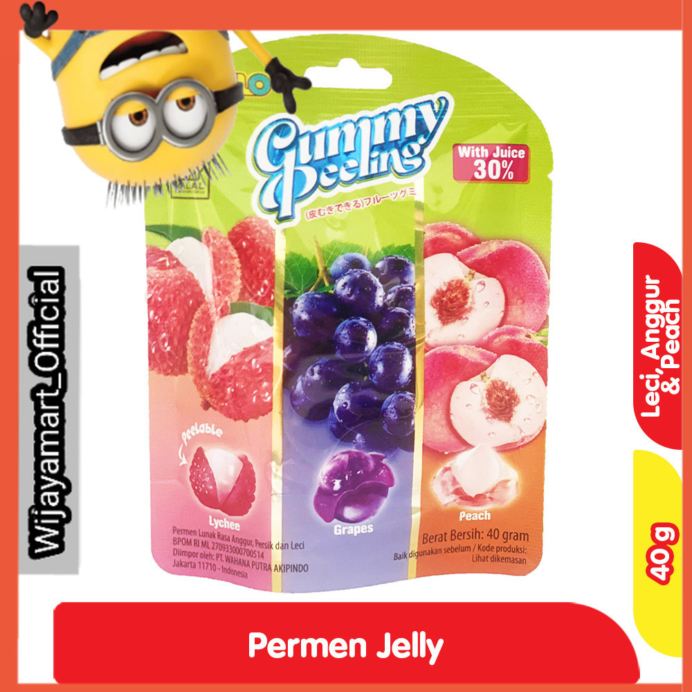 

JLO Permen Jeli Gummy Peeling Leci, Anggur & Peach 40 g