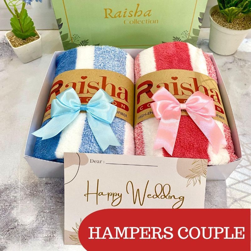 Rc Hampers Handuk Couple Tanggung 50x100 Free SlidingBag Kado Nikah Seserahan Kado Anniversary Gift 