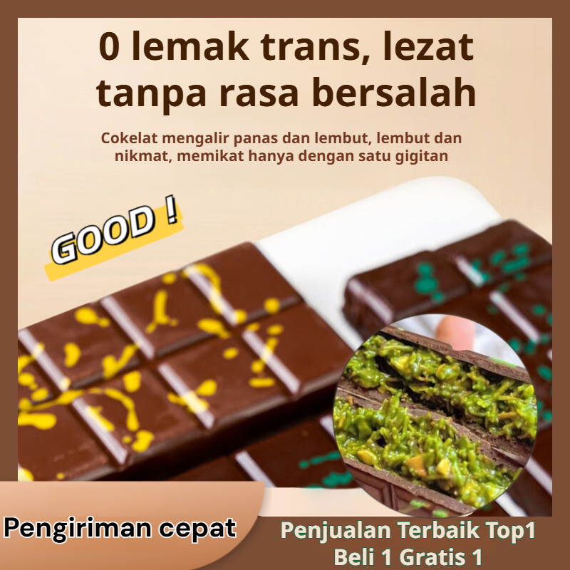 

⚡ Beli 1 Gratis 1⚡Dubai Pistachio Kunafa Chocolate 100g- Almond, Kunafa Pistachio Hazelnut-0 aditif/Coklat dubai pistachio/Dark Choco Granola Bar