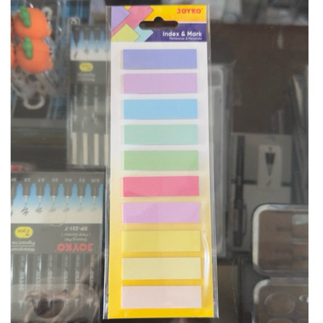 

( 1 pack ) Index Mark Kertas Im - 65 / Pembatas Buku / Penanda Joyko Im65 / Index & Mark warna Pastel 4,5 x 1,2 cm