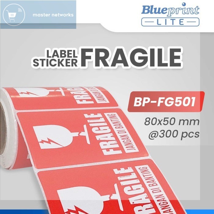 

Blueprint Lite FG501 FG502 Label Sticker Stiker Fragile Jangan Dibanting 80x50 mm isi 300 Pcs