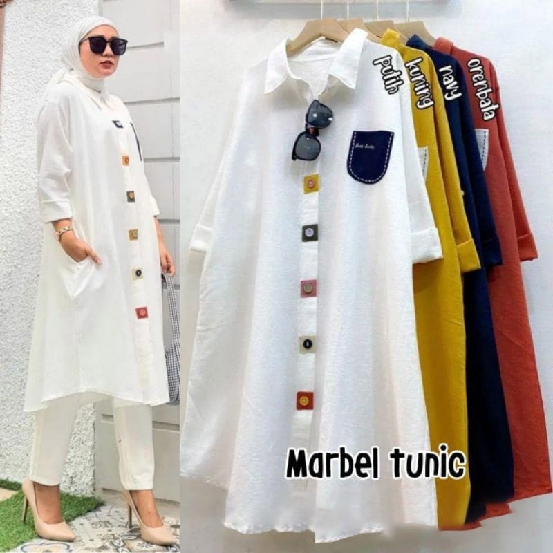 Atasan Wanita Style Marbel Long Tunic Baju Atasan Wanita Muslim Modern Crinkle Premium M - XL Keren