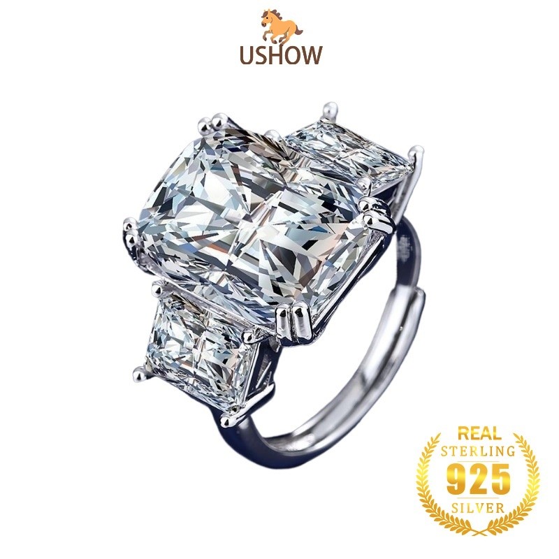USHOW 5A Cincin Pasangan Zircon Grosir