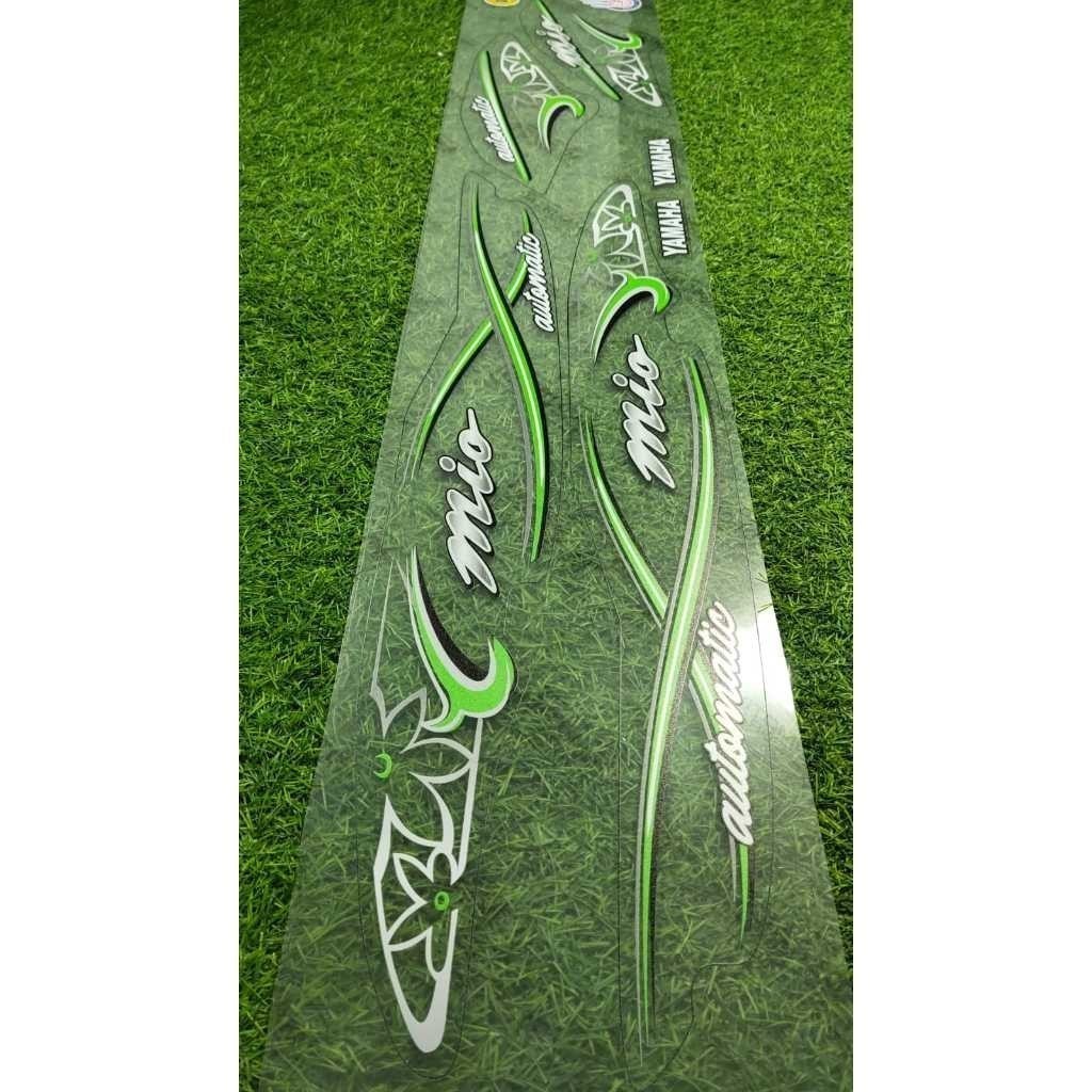 Striping Transparan Motor Yamaha Mio Sporty Moti Bunga Biru/Hijau/Hijau | Stiker Mio Smile Variasi T