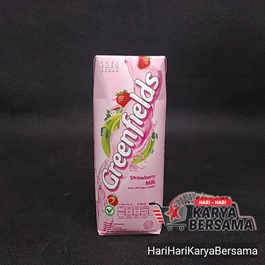 

MINUMAN SUSU CAIR GREEN FIELDS GREENFIELDS STRAWBERRY MILK UHT 250ML