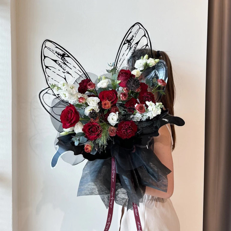 

(1 SET) - FL51 WINGS OPP Wings Butterfly Kertas Bunga Paper Buket Kado Florist Cellophane