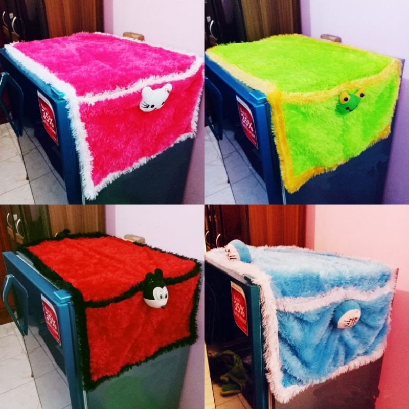 Taplak Kulkas Karakter Bulu Rasfur Lembut/Taplak Kulkas Minimalis/Taplak Kulkas Karakter