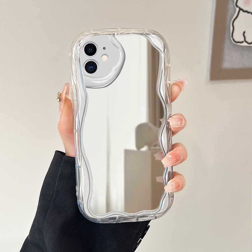 Casing Hp Untuk Compitable With iPhone 11 Softcase JZ Mirror 5100 Cream Texture Wavy Edge Sofcase So