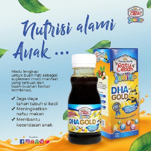 

MADU ANAK RATU LEBAH JUNIOR DHA GOLD 150 GRM