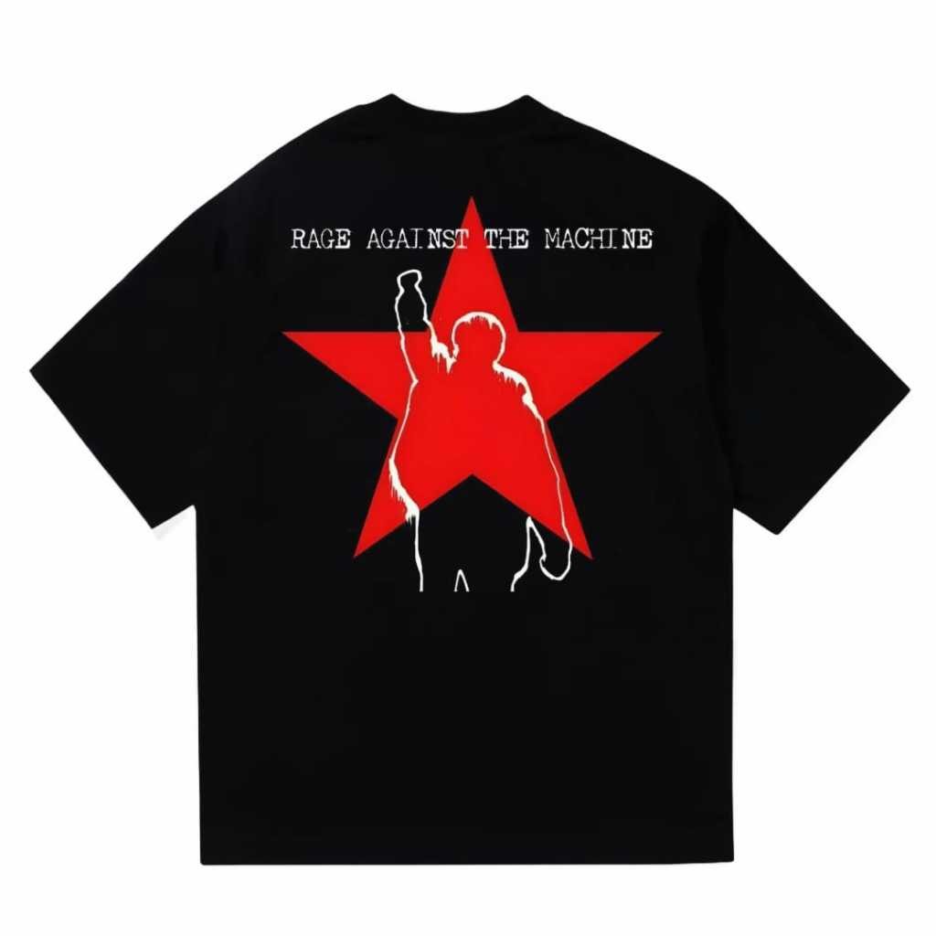 Kaos Tshirt Rage Against The Machine Vintage lengan pendek hitam Kaos distro Unisex
