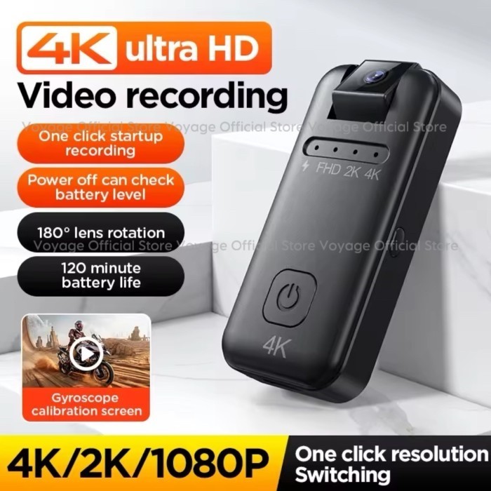 Kamera Mini Vlog Full HD 4K Micro Hands Free Rotate 180 Derajat DV Sport Vidio Recording Motor Pocke