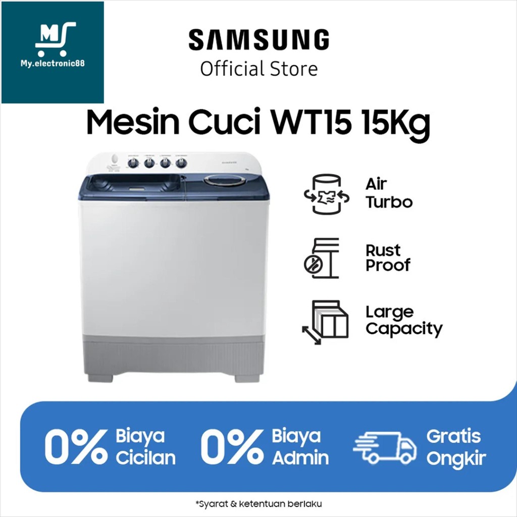 SAMSUNG MESIN CUCI 2 TABUNG 15KG (WT15K5200MB)