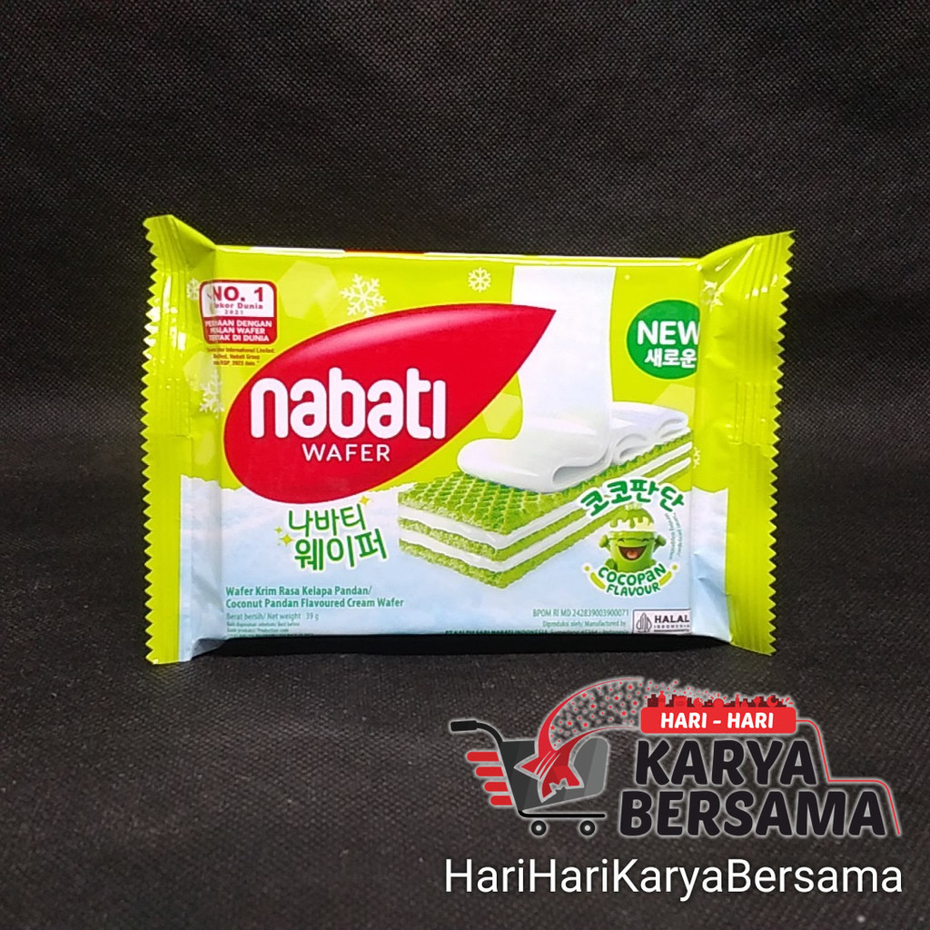 

MAKANAN RINGAN WAFER NABATI CREAM COCONUT PANDAN FLAVOUR 39GR