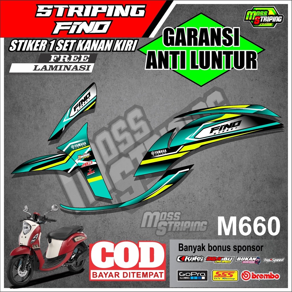 STIKER MOTOR STRIPING FINO 125 GRANDE PREMIUM KODE M660 STICKER MOTOR SETRIPING LIST VARIASI FINO 12