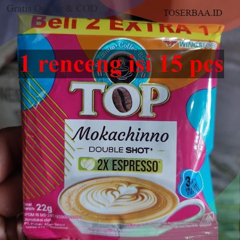 

1 Renteng Top Kopi Mokachinno, Isi 15 Piece - Nikmat dan Lezat - Coffee, Robusta