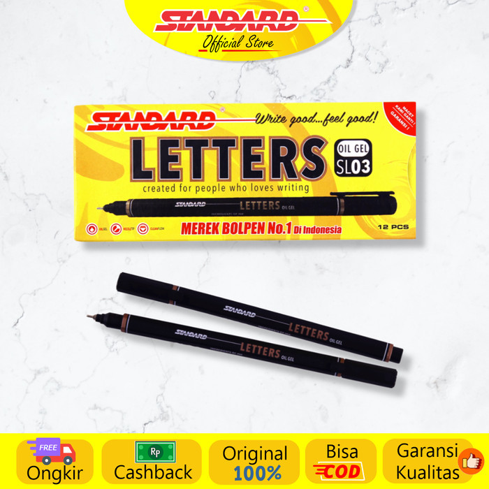

[New Arrival] STANDARD PEN LETTERS SL03 BLACK ISI 12 PCS