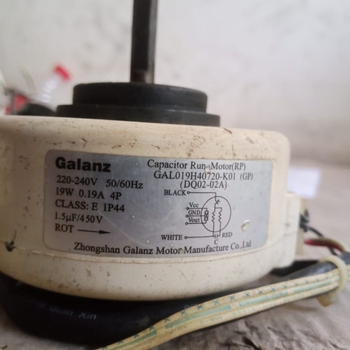 D90 Motor Fan Indoor AC Split GALANZ GAL019H40720-K01 (GP) 220-240V 50/60Hz (DQ02-02A) 19W 0.19A 4P 