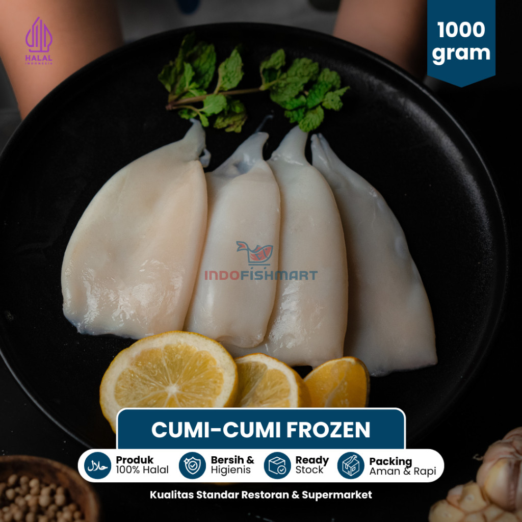 

Cumi Tube Kupas Beku Frozen kemasan 1 kg isi 8