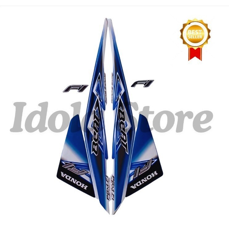 Striping Stiker Motor Honda Beat FI 2013 Biru Standar List Stiker Beat FI 2013