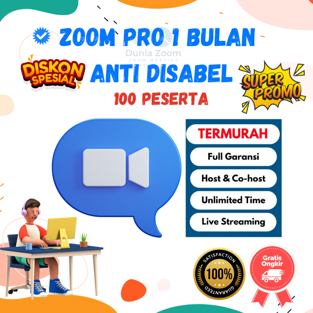 Zoom Meeting 1 Bulan Pro Lisensi Full Garansi