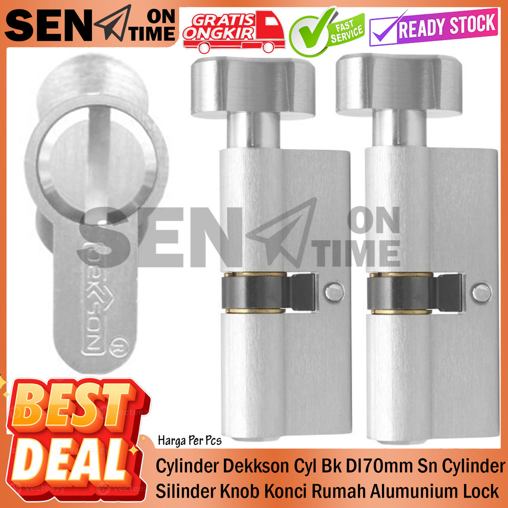 Cylinder Knop Kunci Pintu Dekkson Cyl Bk Dl70mm Sn Silinder Knob Dekson Konci Rumah Alumunium Alumin