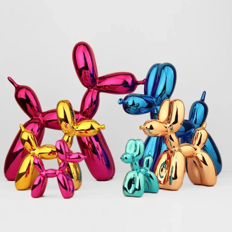 

Resin Balloon Dog Sculpture Nordic Puppy Home Decor Living Room Desk Decor Office Figurines for Interior Decoration Home Statue