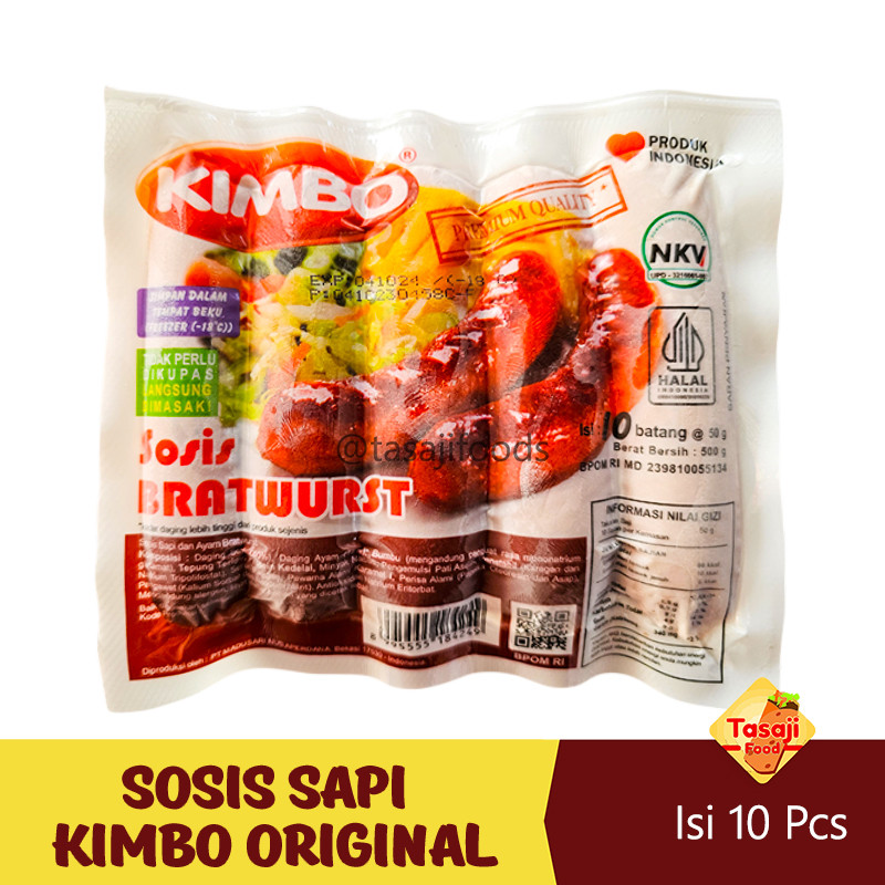 

BAH Kimbo Sosis Sapi Bratwurst Premium 10 Pcs Jumbo