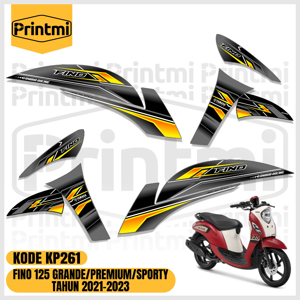 Printmi Striping Stiker Motor Fino 125 Grande Premium Sporty 2021 2022 2023 2024 Variasi Yamaha