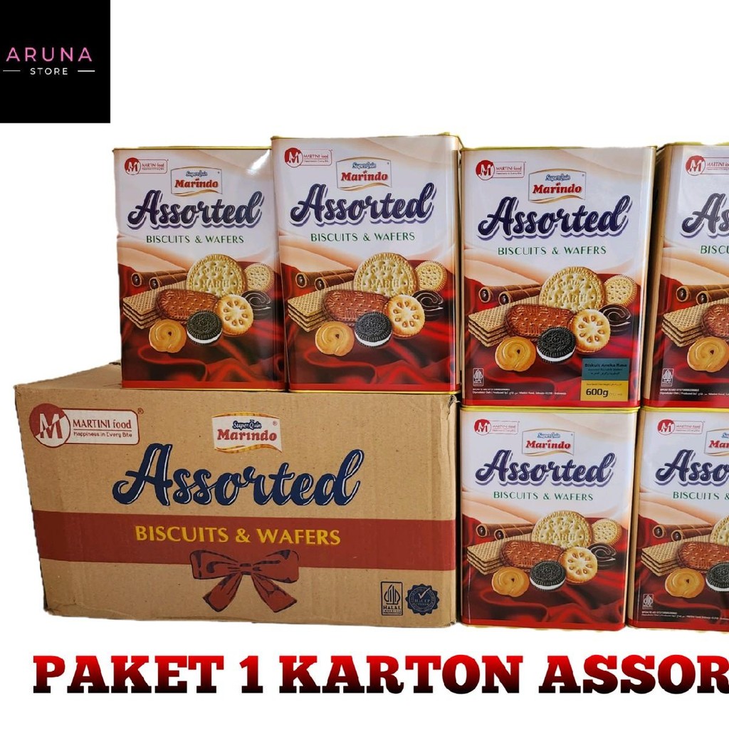 

1 KARTON/DUS MARINDO ASSORTED KALENG 600gr x 6 KALENG