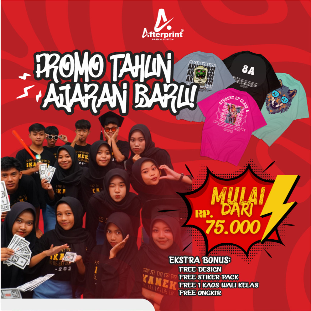 KAOS KELAS CUSTOM MURAH | DESAIN KAOS KELAS | CUSTOM NAMA & LOGO AFTERPRINT BERGARANSI