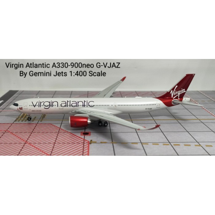 Miniatur Diecast Pesawat Terbang Virgin Atlantic A330-900neo G-VJAZ  Gemini Jets Skala 1/400