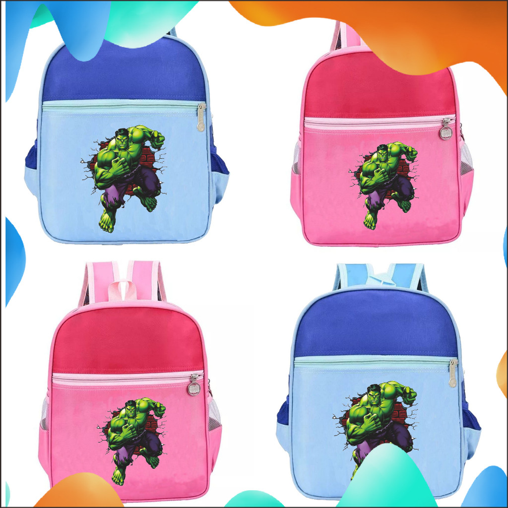 RHD Tas Hulk Ransel Anak Karakter Avengers Backpack Sekolah TK / Paud Unisex Fashion Kids 22 A3