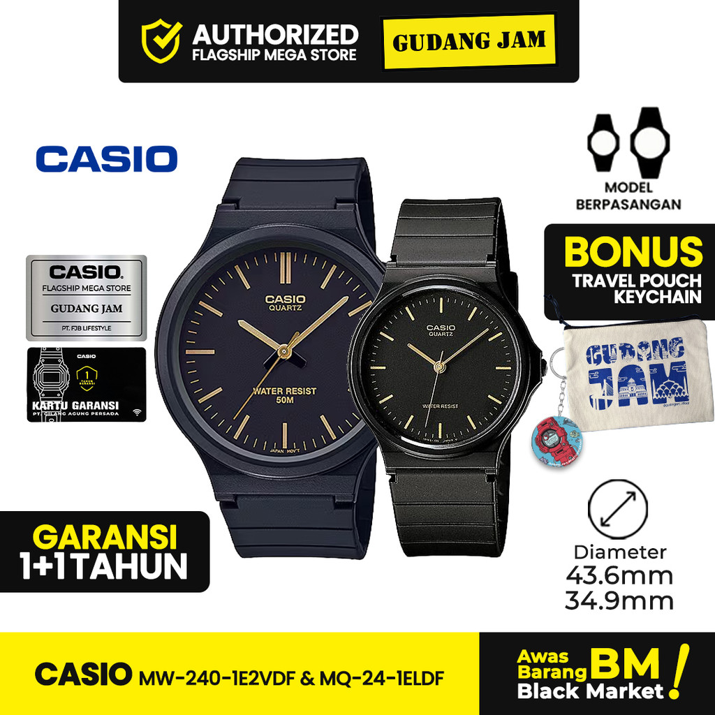 Jam Tangan Couple Casio MW-240-1E2VDF & MQ-24-1ELDF Dealer Casio Official Store