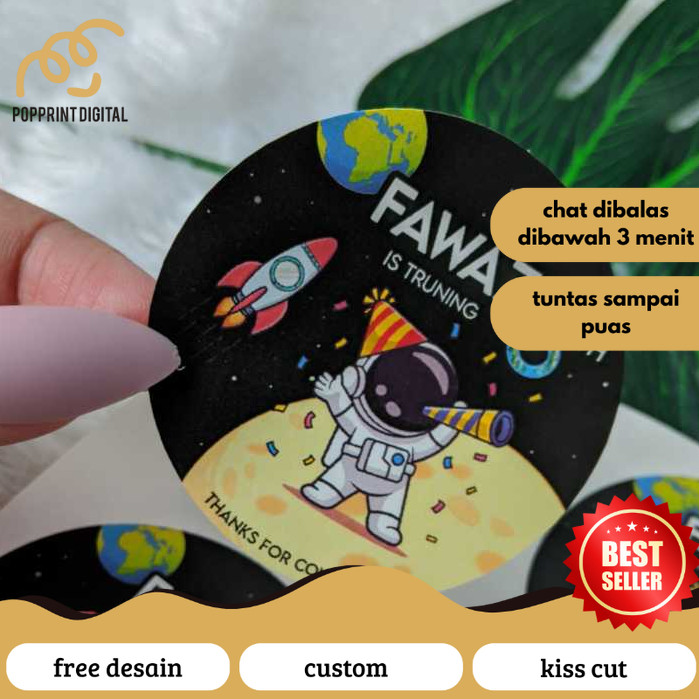 

PopPrints 9-15 Cetak Sticker Label Ultah Anak Stiker Bulat Ulang Tahun Free Desain Custom Nama