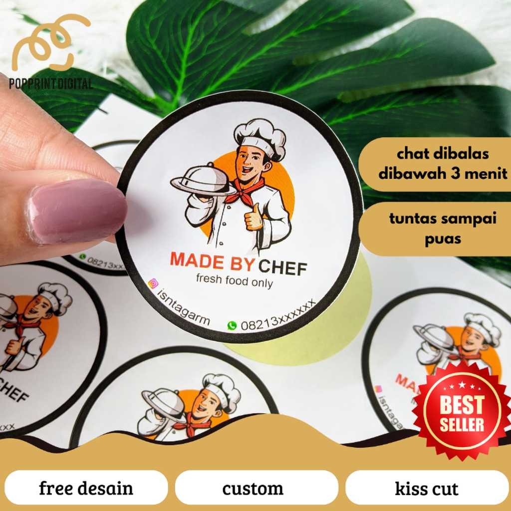 

PopPrints SBC 2-7 Cetak Stiker Bulat Label Olshop Custom Sticker Logo Makanan Print