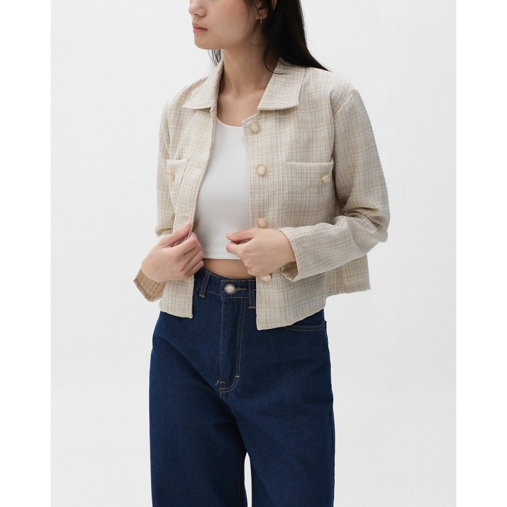 DHOLISHOP.ID Blazer Tweed Wanita | Haerin Blazer | HULM