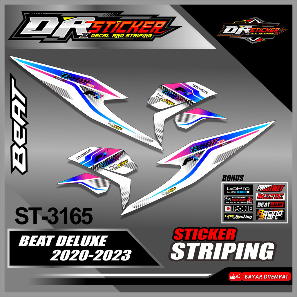 Sticker Variasi Motor Beat Deluxe,Esp,Street 2020,2021,2022 /Striping Beat Fi/Striping Variasi List 