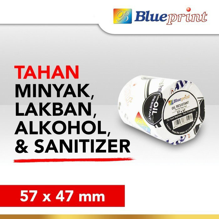 

Blueprint Thermal Paper Oil Resistant Roll 57x47mm Kertas Termal