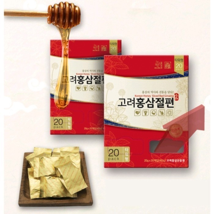 

[20 Pack] Korean Honey Sliced Red Ginseng/ Ginseng Merah Korea