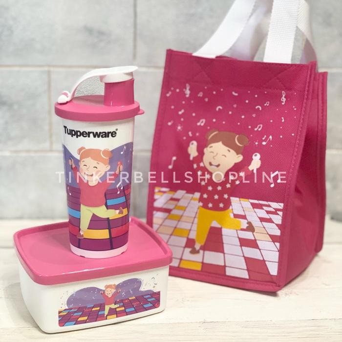 ADIWRN Tupperware Aku Anak Sehat Lunch Set Tas Bekal - Pink
