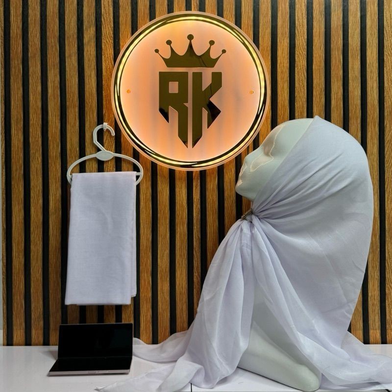 Kerudung Jilbab Segiempat Paris Jadul Putih