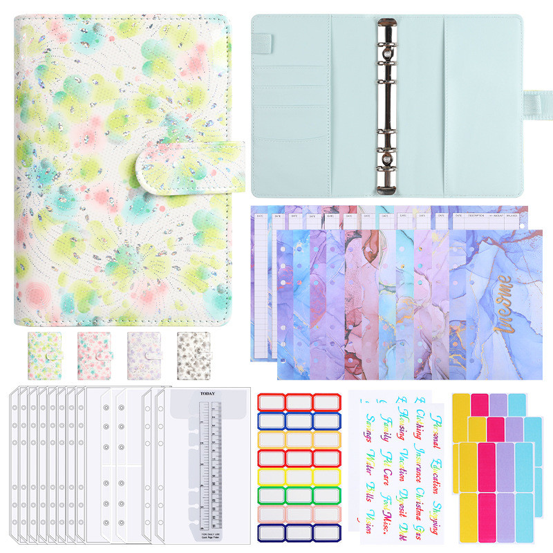 

A6 Colorful Flowers Budget Plan Binder zip Envelope Cash Envelope Budget Money Organizer Budget Set Stationary