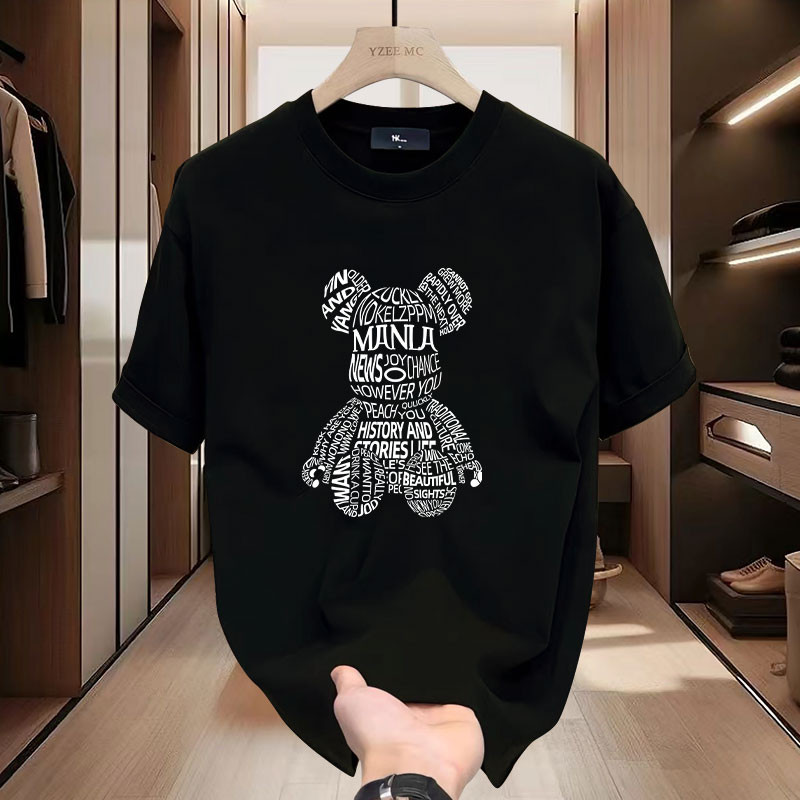 Kaos Distro Bergambar Bearbrick Kaos Populer 2025 Kaos Unisex Desain Print Keren  Warna Hitam/Putih 
