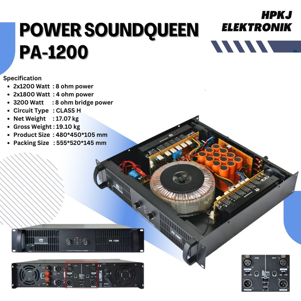 POWER AMPLIFIER SOUNDQUEEN PA-1200 POWER SOUNDQUEEN PA 1200