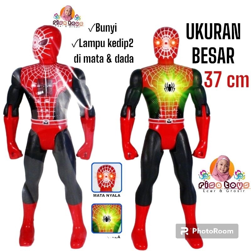 MAINAN ANAK MAINAN ROBOT SPIDERMAN BUNYI DAN LAMPU KEDIP KEDIP UKURAN BESAR (HKR) PROMO TERMURAH COD