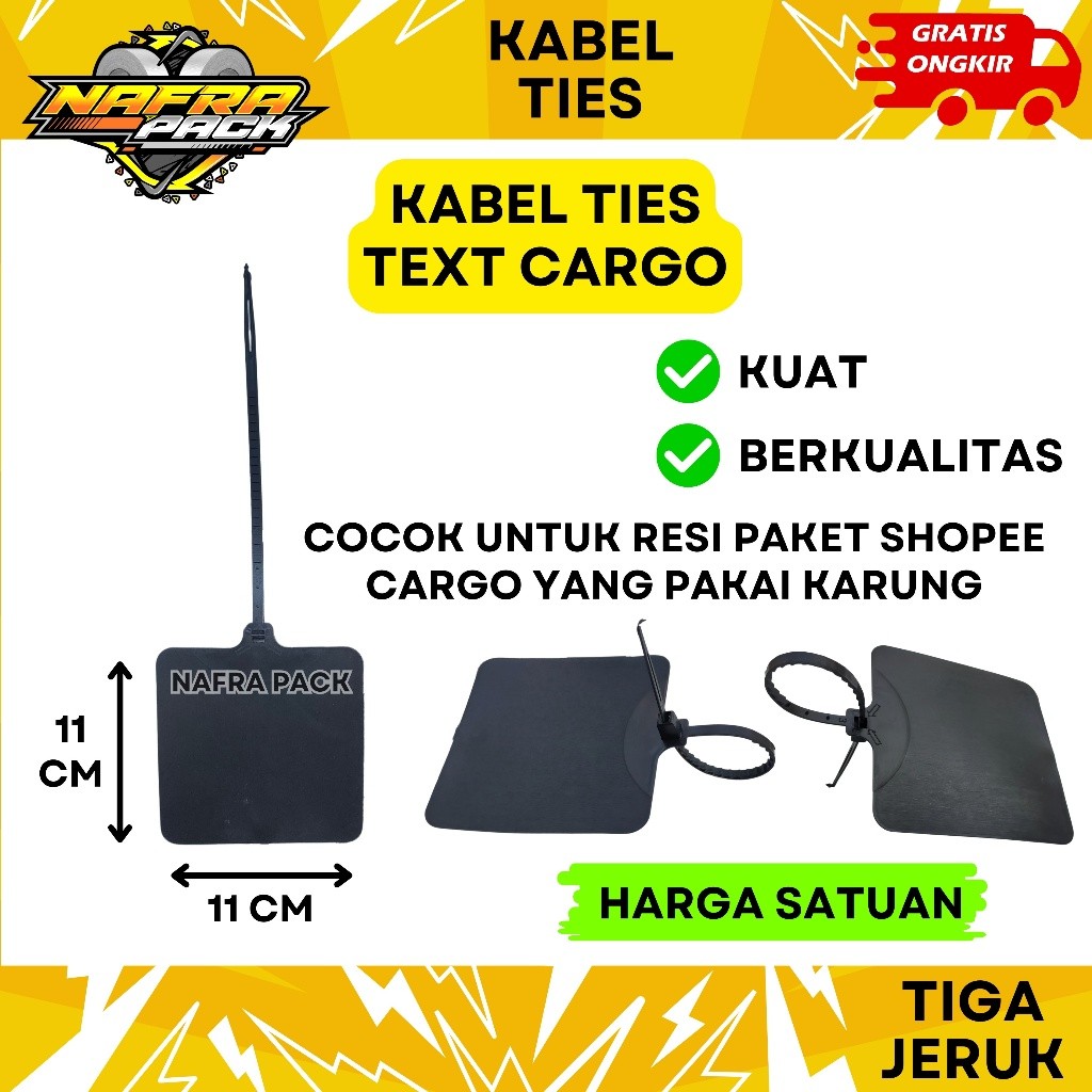 

Kabel ties text untuk resi e-commerce cocok untuk menempel resi di karung