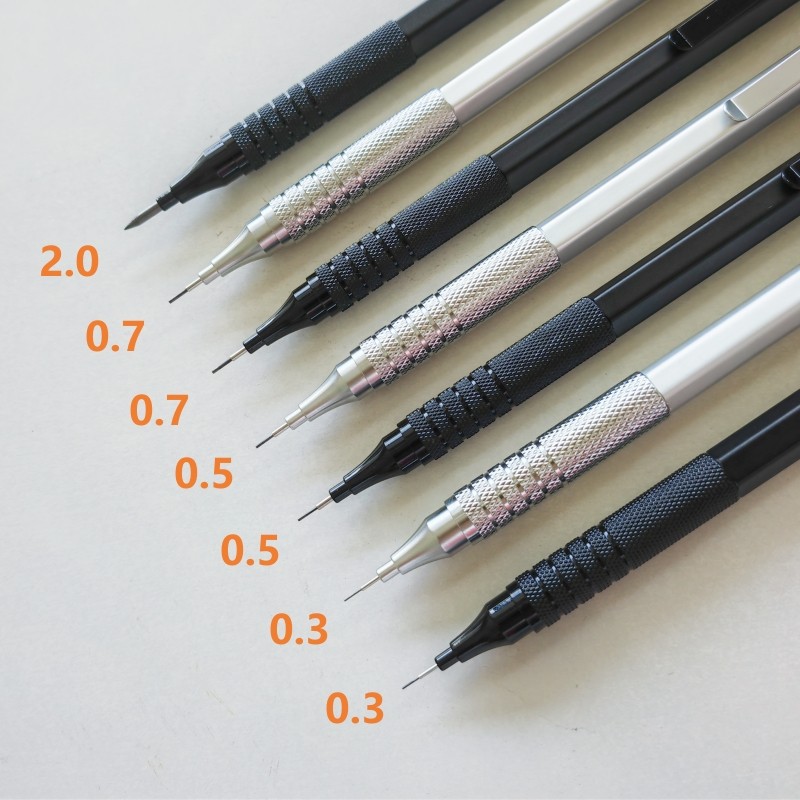

0.3/0.5/0.7/2.0mm Mechanical Pencil Low Center of Gravity Metal Drawing Special Pencil Office School Writing Art Supplies