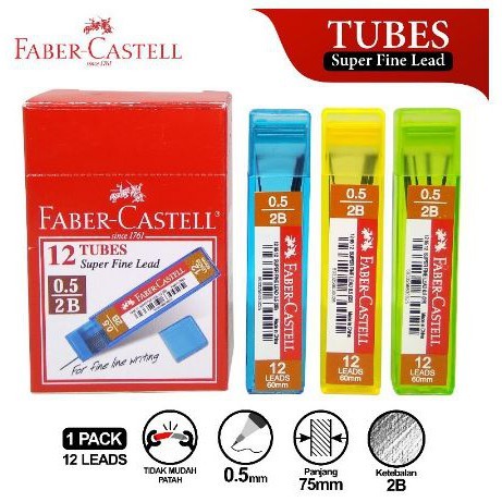 

Refill Pensil/ isi pensil Faber Castell Super fine lead 0,5 (12 Leads)