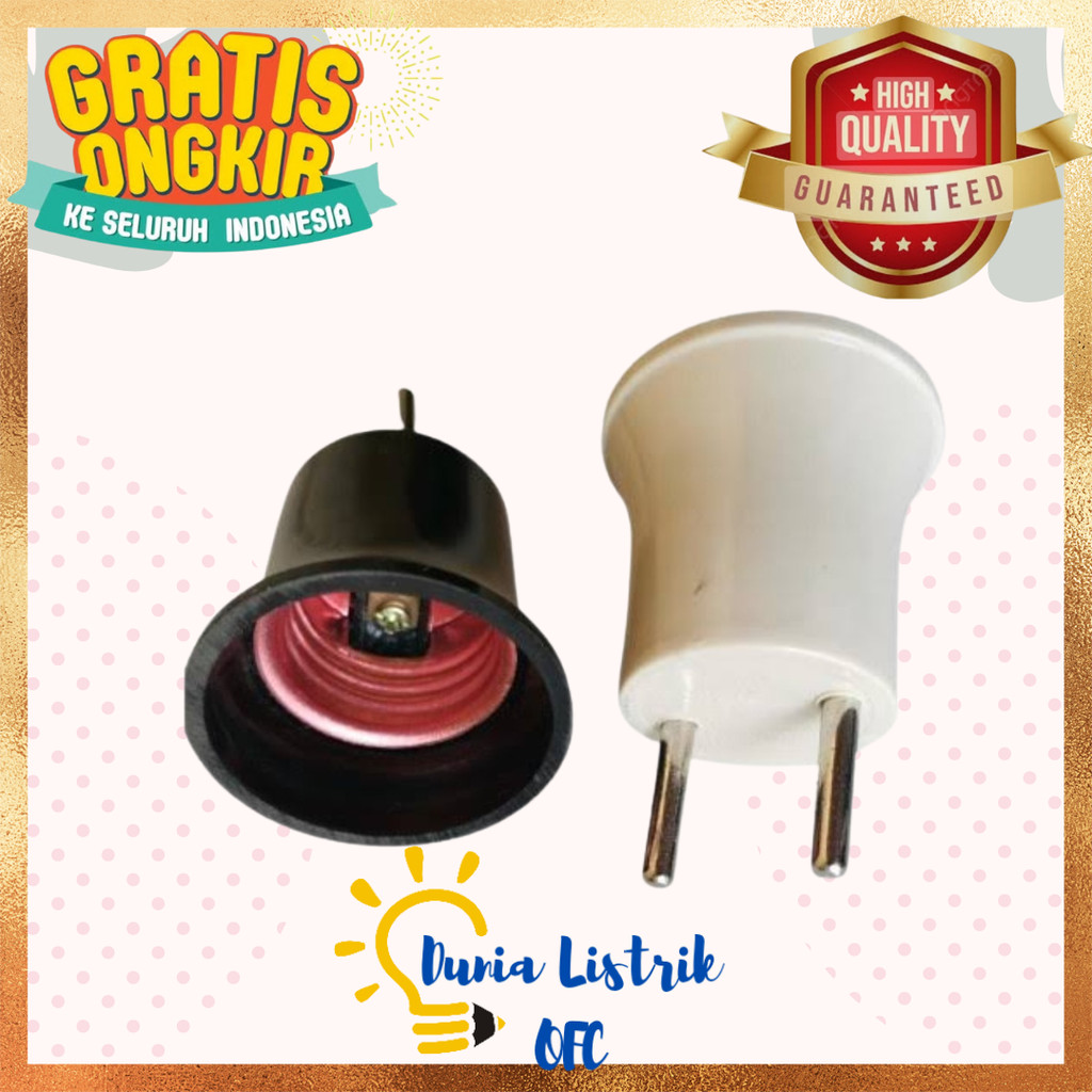 Fiting Colok Cahaya Fitting Colok Murah Fitting Lampu E27 Fiting Sambung Lampu Fiting plus Colokan F